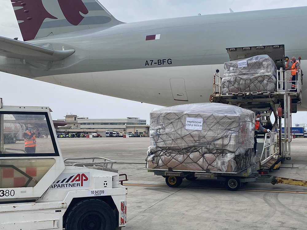 Qatar Airways Cargo - aiuti sanitari dalla Cina
